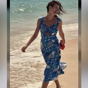 AMORETTA DRESS -- AZURE HOLLYHOCK HILLS